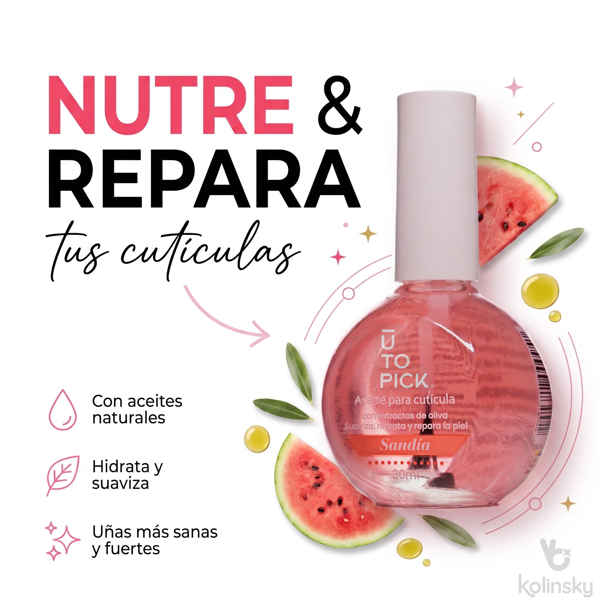 Aceite para cutícula Sandía - Utopick 30ml