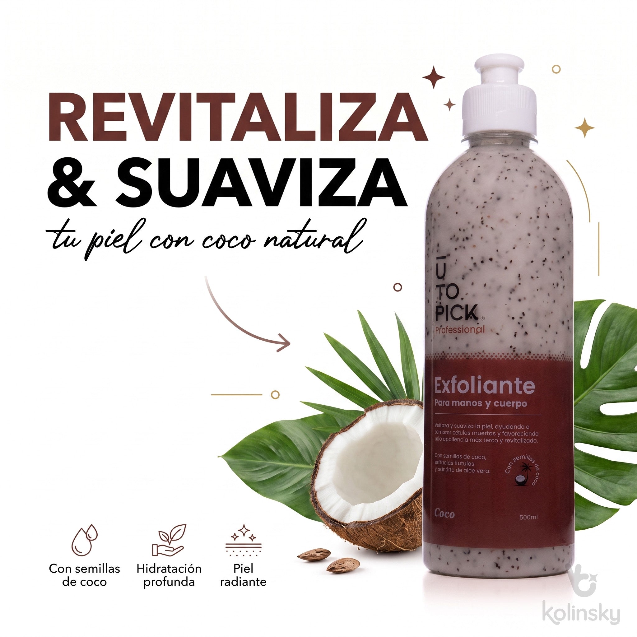 Exfoliante para manos y cuerpo Coco 1000 ml - Utopick