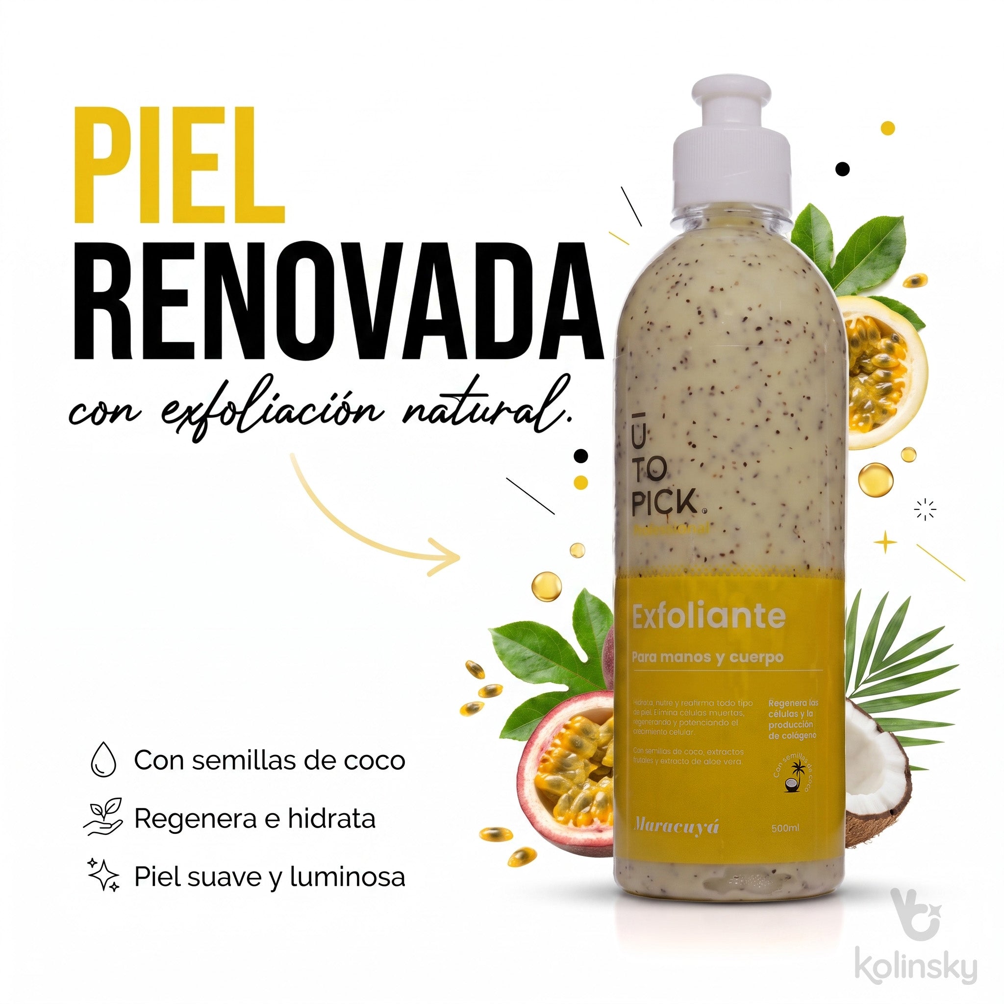 Exfoliante para manos y cuerpo Maracuyá 500 ml - Utopick